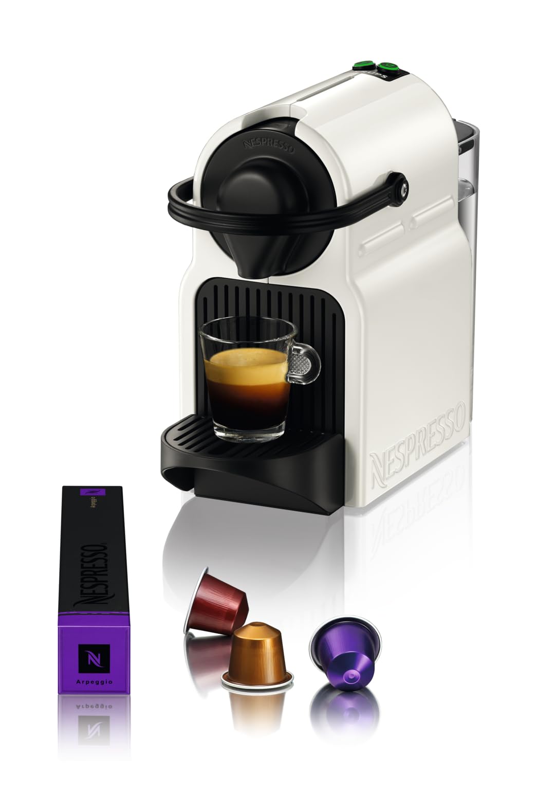 Machine à Café Nespresso Inissia Blanche – Espresso & Lungo, Chauffe en 25s, Silencieuse