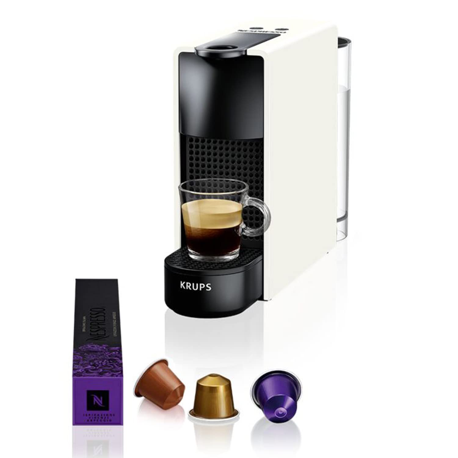 Machine à Café Nespresso Essenza Mini Blanche – Compacte, Espresso & Lungo, 14 Capsules Offertes