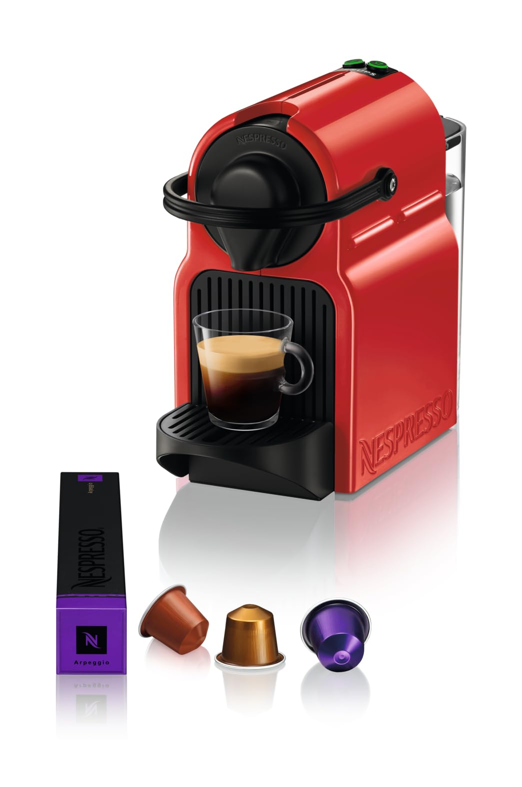 Machine à Café Nespresso Inissia Rouge – Cafetière Expresso, 19 Bars, Arrêt Auto