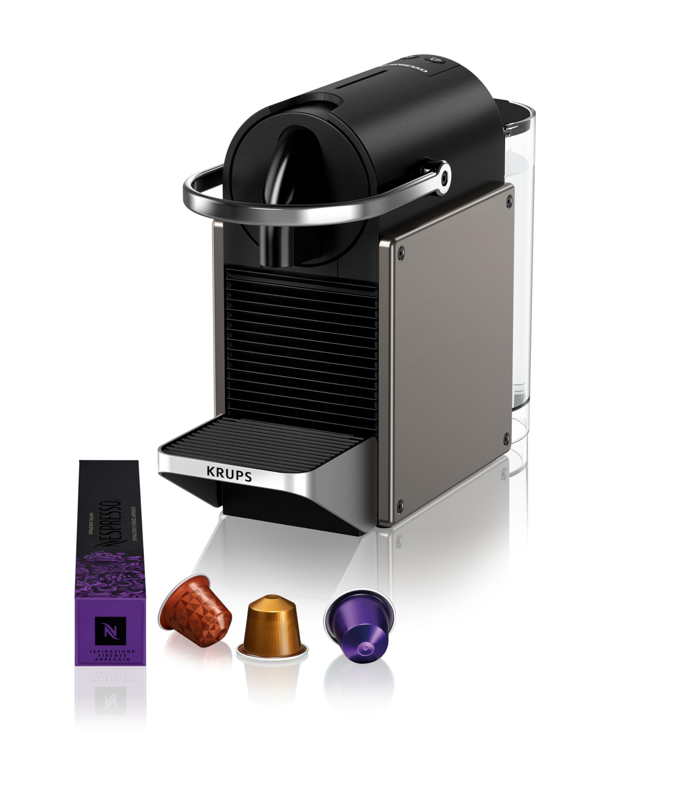 Machine à Café Nespresso Pixie Titane – Petite & Puissante, 19 Bars, Chauffe en 25s