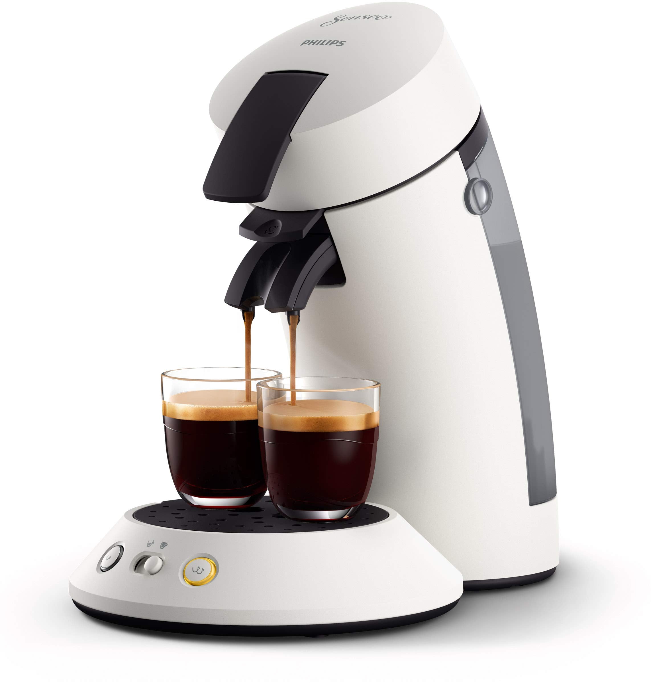 Cafetière à Dosettes SENSEO Original Plus Blanche CSA210/11 – Finition Mate, Sélection d'Intensité