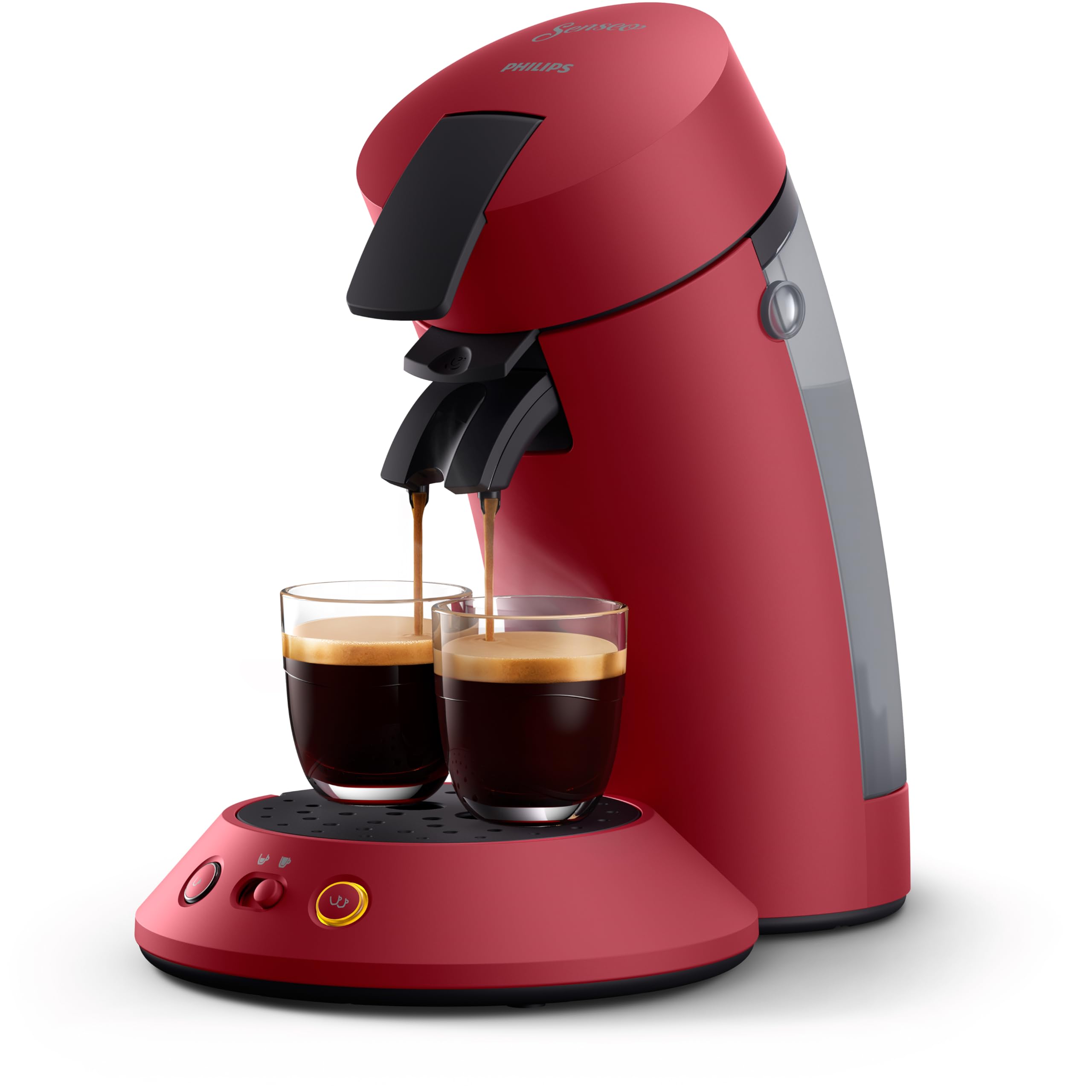 Cafetière à Dosettes SENSEO Original Plus Rouge CSA210/91 – Café Long ou Intense en 1 Clic