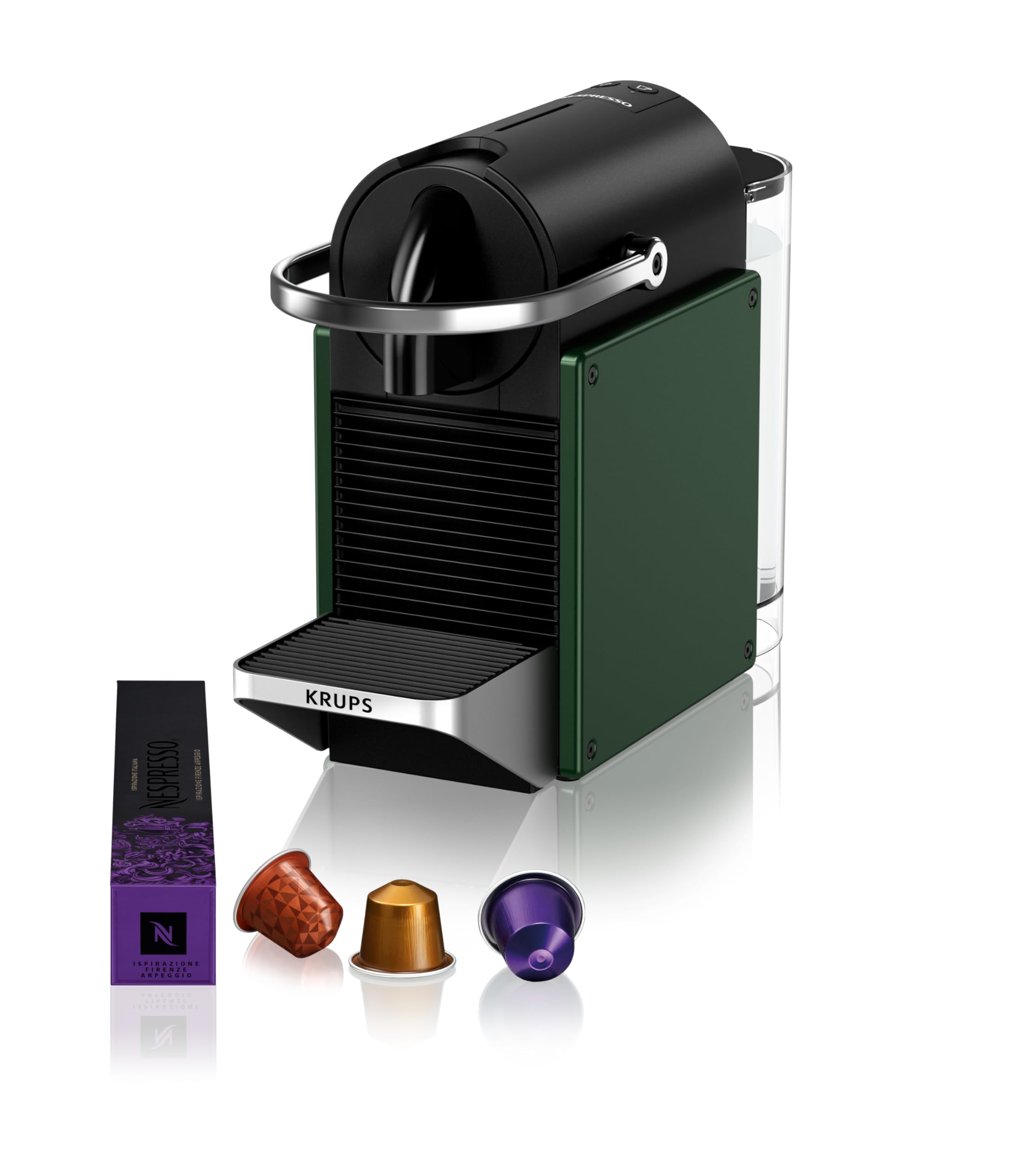Machine à Café Nespresso Pixie Vert Foncé – Compacte, 19 Bars, Design Intemporel
